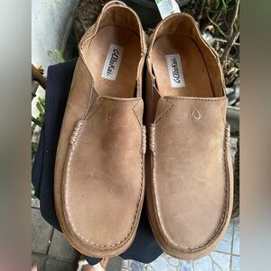 OluKai Moloa Men's Tan Leather Slip-On Loafers